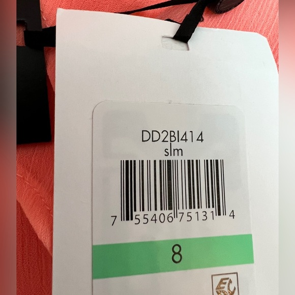 DKNY Double Ruffle-Collar Dress Salmon 8 - Picture 6 of 7